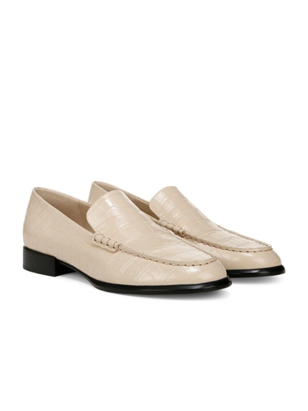New Vince Naomi Loafer Birch Sand Croc Embossed Sz 9.5